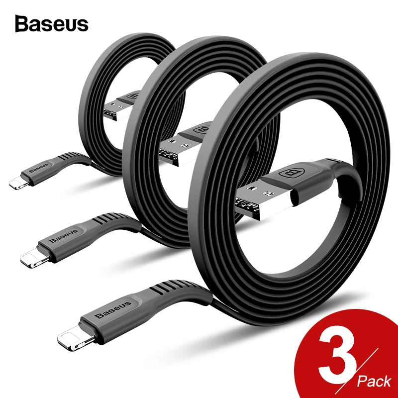 3 pcs / lot Baseus USB Cable For iPhone X 8 7 6 6S Plus 5 5s se iPad