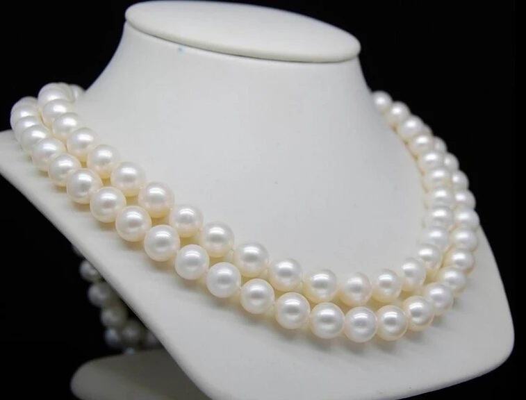 

fast Double Strand Natural 8-9mm AAA white pearl necklaces AAA