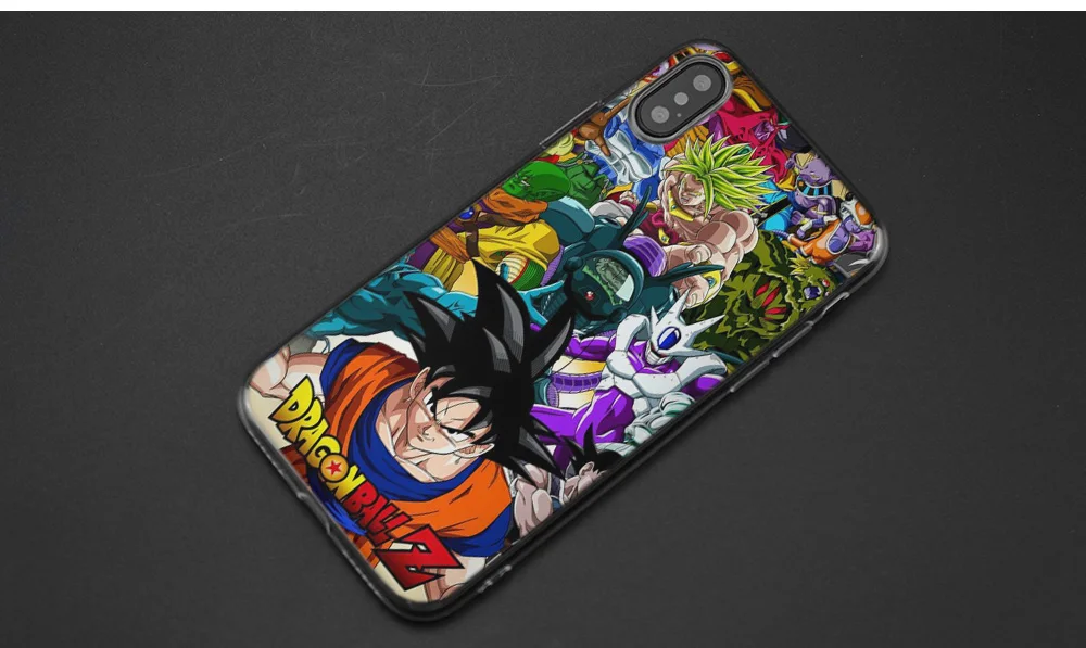 Silicone Case Cover for iPhone XS X Max XR 7 8 6 6s Plus 5 5S SE 5C 7Plus 7+ Phone Cases Coque Dragon Ball Z Anime Goku Cartoon