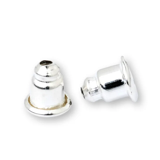 Silver Plated Earring Stoppers Bullet Back Earnut Cluth Silver Plated Earring Stoppers Bullet Back Earnut Cluth 6x5mm 100pcs