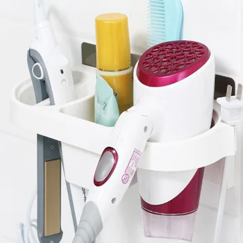 

Multifunctional Hot Plastic Hair Dryer Storage Holder Suction Bathroom Wall-Mounted Electric Hair Plywood Comb Rack HY99 AU09