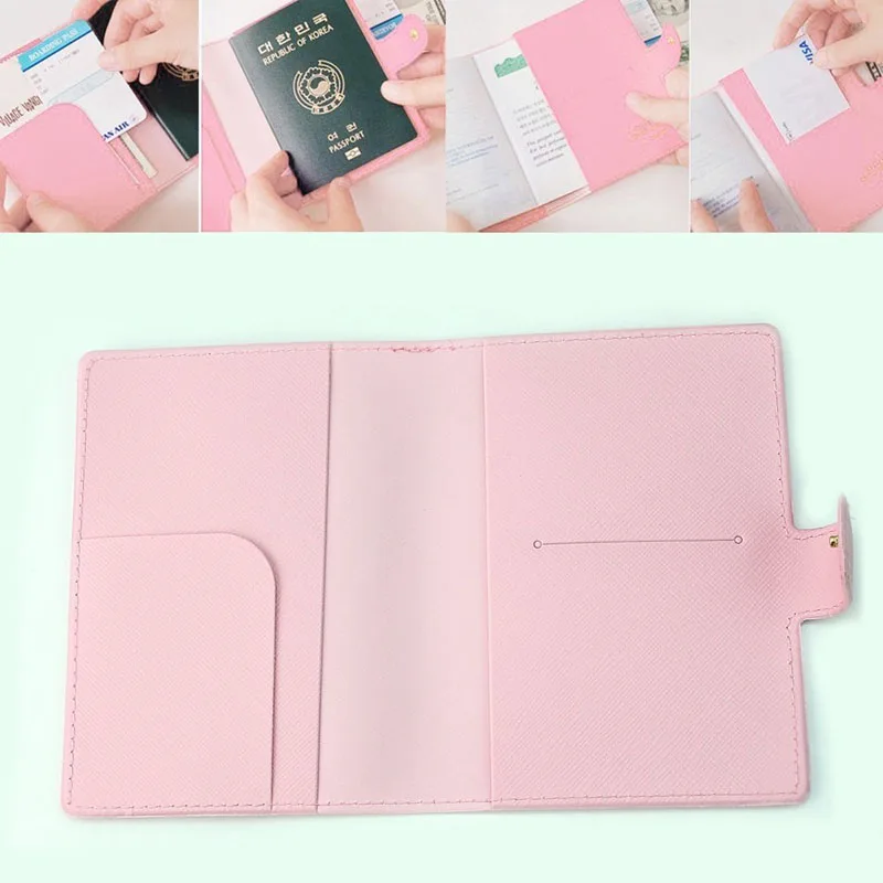 Sweet Bowknot Crown Buckles women men Passport Holder Protect Cover Case Organizer hot sale