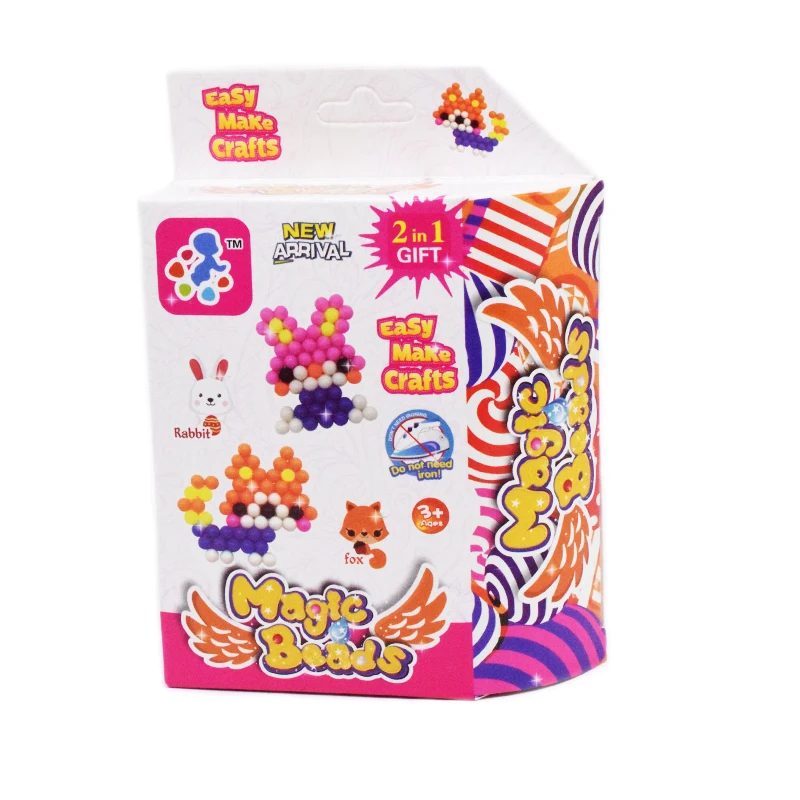 

Diy Perler Pegboard Water Beads Toy For Children Fox&Rabbit Set Fuse Jigsaw Kids Educational Puzzle Girl Boy Beadbond Toys