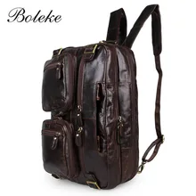 Винтажная Мужская сумка из натуральной кожи, сумка через плечо, 15 дюймов, для ноутбука, бизнес портфель, дорожная сумка J7026