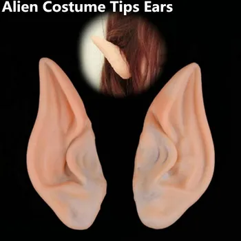 

New 1 Pair PVC Fairy Pixie Fake Elf Ears Halloween Mask New Party Mask Scary Halloween Decoration Soft Pointed Prosthetic Ears