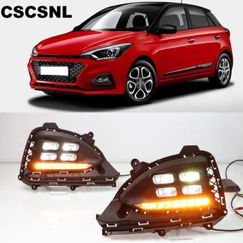 

CSCSNL LED Daytime Running Light Flowing Turn Signal Function Car DRL Waterproof ABS 12V LED Fog Lamp For Hyundai I20 2018 2019