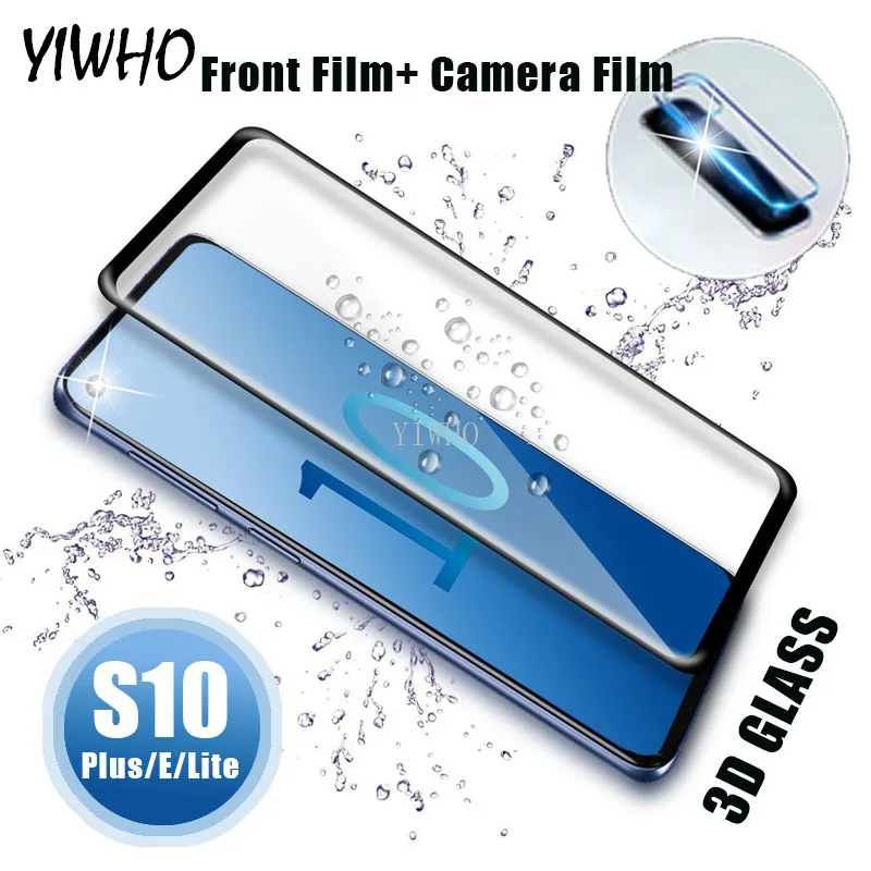 

3D Curved Tempered Glass on The for Samsung Galaxy S10 Plus Lite S10E Screen Protector S10PLUS Camera Lens Film S10+ Cover