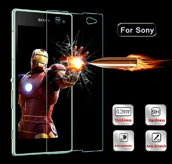 

9H 0.26mm Protective Premium Tempered Glass For Sony Xperia Z Z2 Z3 Z5 Compact M2 M4 M5 E3 E5 Screen Protector Case