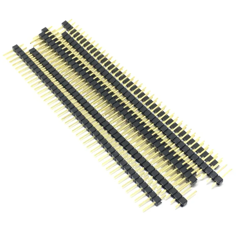 40 Pin 1x40 Single Row Male 2.54 Breakable Pin Header Connector Strip for Arduino Black 