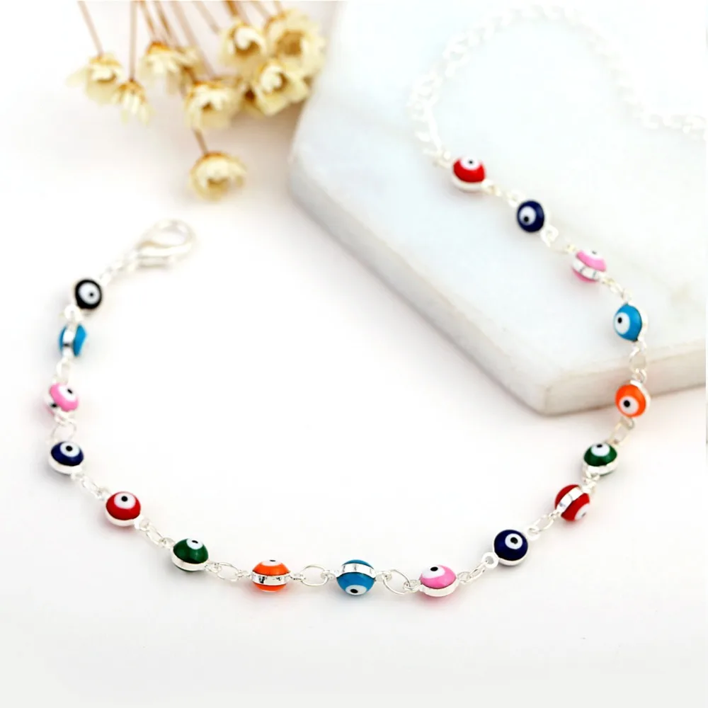 Богемные красочные турецкие браслеты с бусинами «злой глаз» для босоножек, браслеты, женские летние пляжные украшения для щиколотки стопы