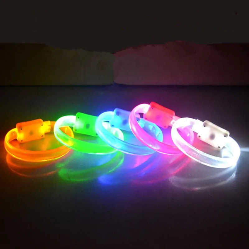 LED Blinking Light Up Wristband Concert Flashing Glow Bracelet Bangle