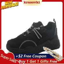 Krasovki Sneakers Women Thick Bottom Breathable Canvas Lace Color Matching Dropshipping Muffin Bottom Fashion Causal Shoes Women