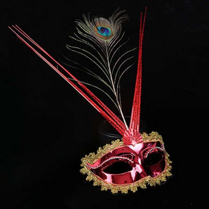 Lady Girl Peacock Feather Mask Queen Venetian Princess Masquerade
