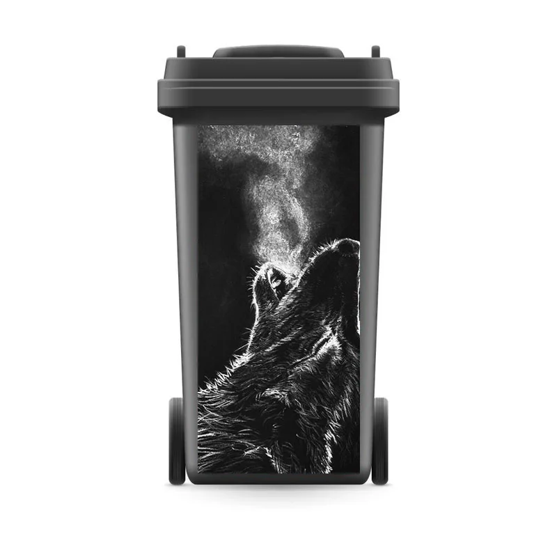 

DIY Creative 3D Wolf Howling Rubbish Bin Sticker Wallpaper mural Wall Print Decal Removable Photo self adhesive Gift