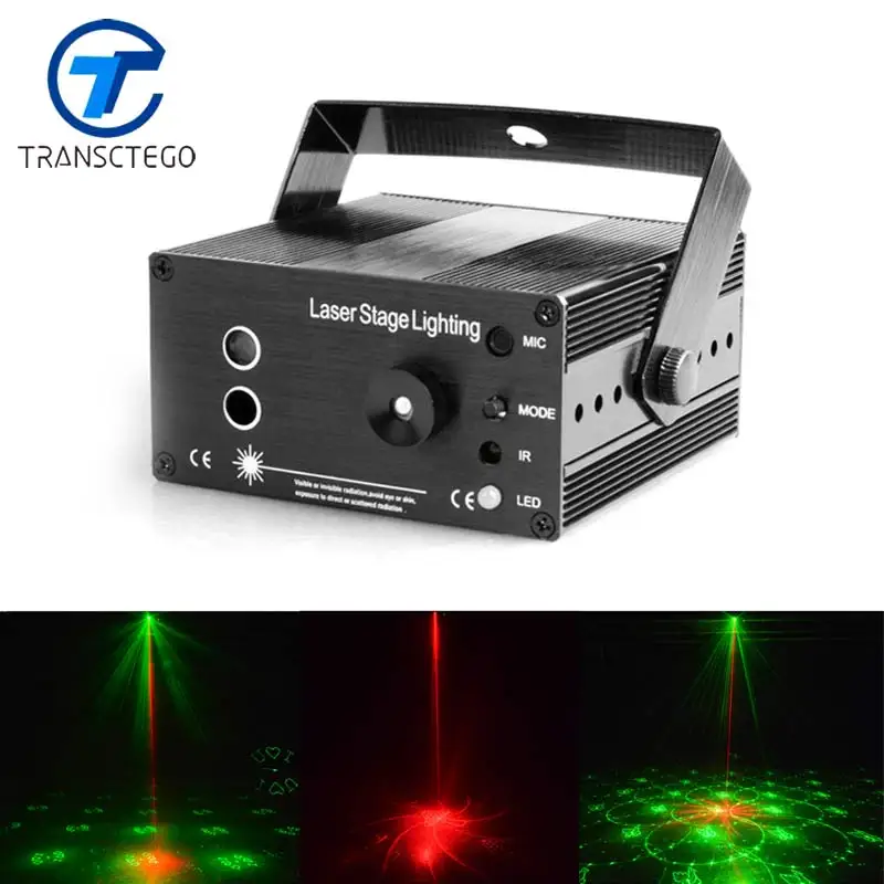 

TRANSCTEGO Laser Disco Light Stage Led Lumiere 48 in 1 RGB Projector DJ Party Sound Lights Mini Laser Lamp Strobe Bar Lamps