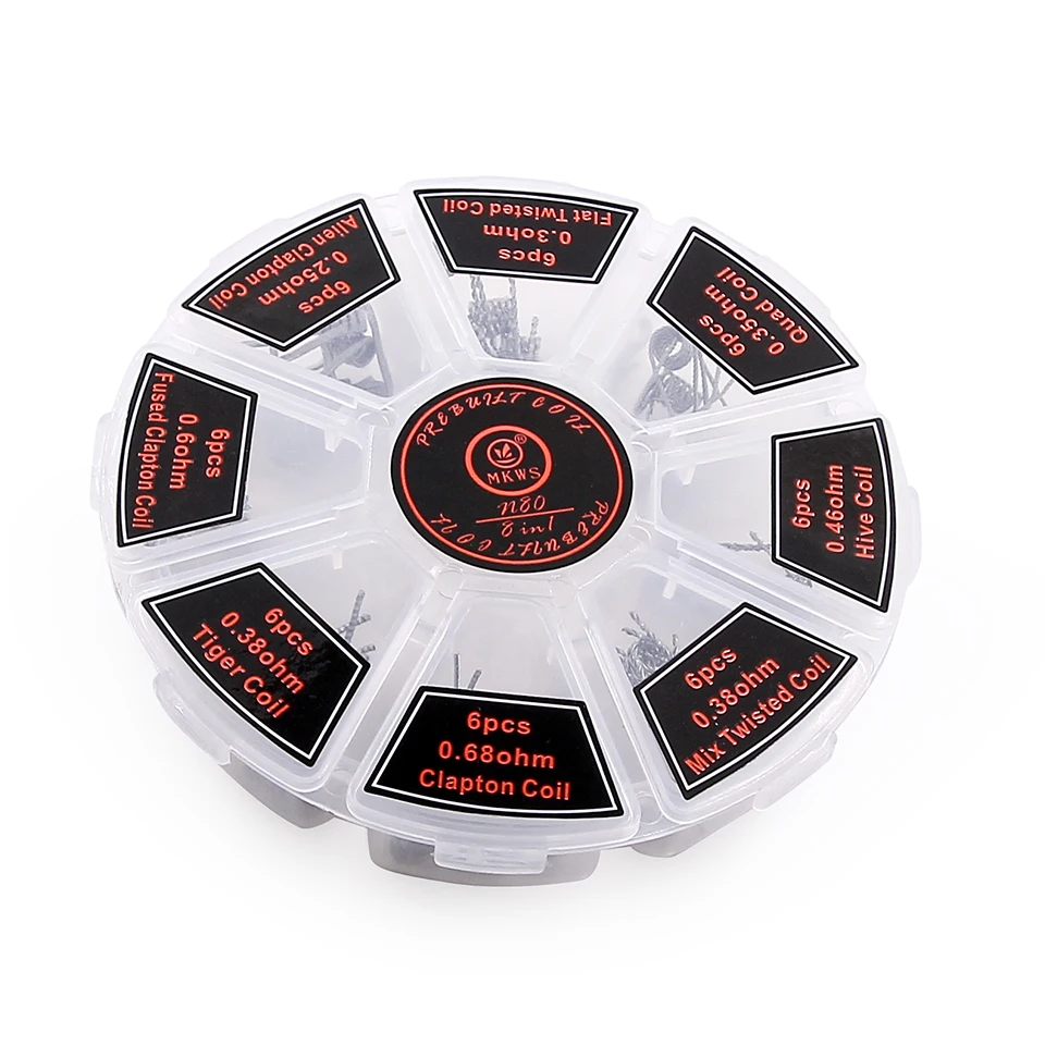 MKWS ni80 8 in 1 Wire Box Electronic Cigarette Atomizer Tank RDA RBA RTA Wire Core Replacement Wire (6)