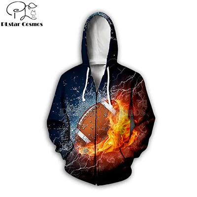 zip hoodies PLstar Космос Регби Футбол 3D Принт толстовки/Толстовка/куртка/для мужчин и женщин галактика унисекс уличная дропшиппинг-5 - Цвет: zip hoodies