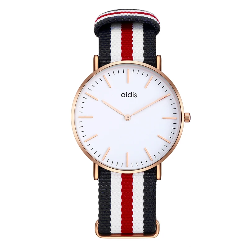 fashion casual business japan quartz mvement watch canvas band luxury men young  top popular wristwatch