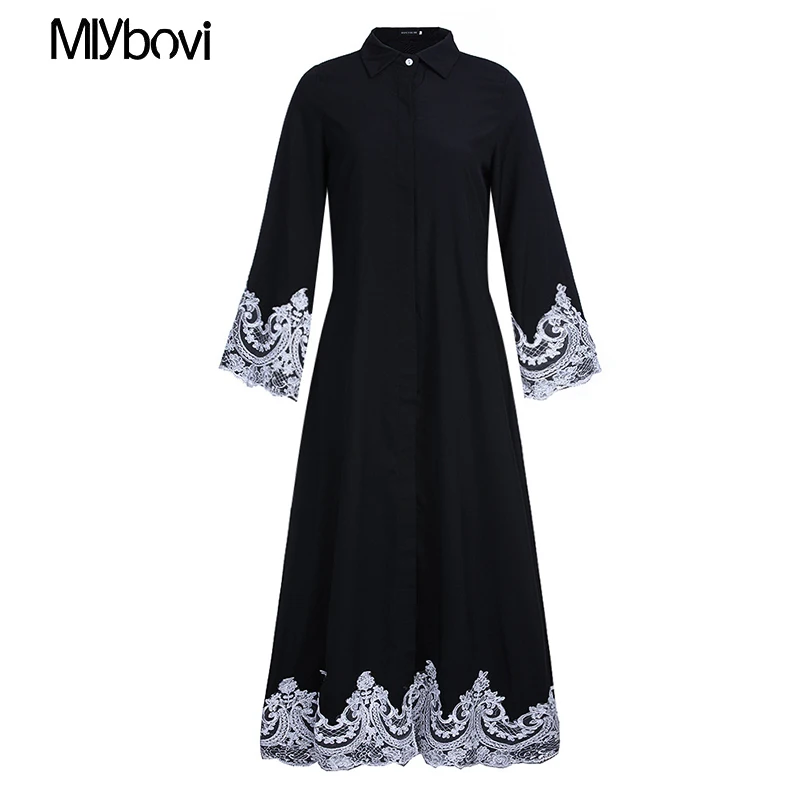 new arab elegant abaya kaftan islamic fashion embroidery Lace muslim...