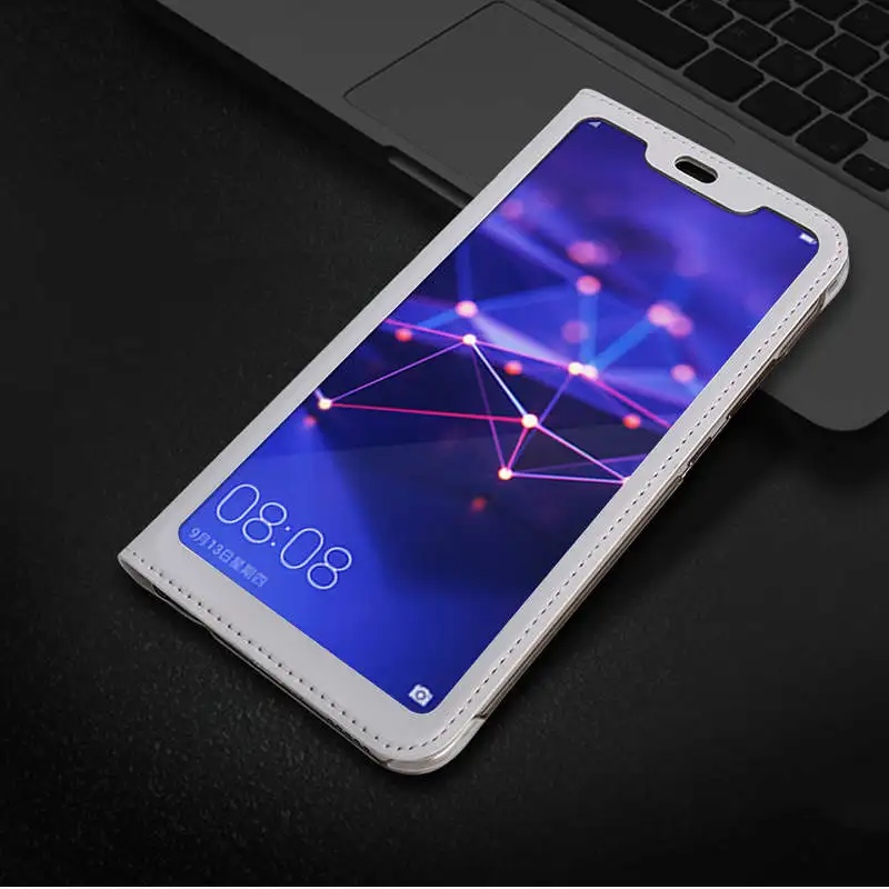 for Xiaomi Mi 8 Case Mi 8 lite Full View Window PU Leather Flip Cover Funda Case for Xiaomi Mi8 protective case Mi 8SE Mi8 lite 06