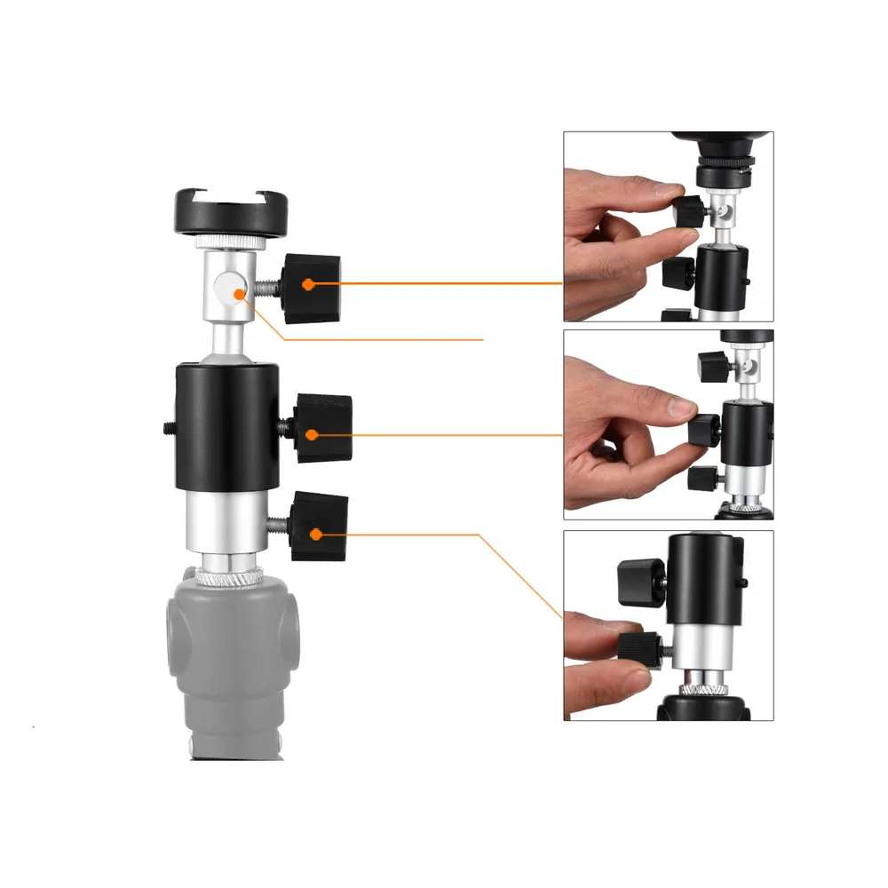 Кронштейн для вспышки типа C с поворотной шаровой головкой и держателем зонта 1/" 3/8" светильник-подставка адаптер для студийной вспышки