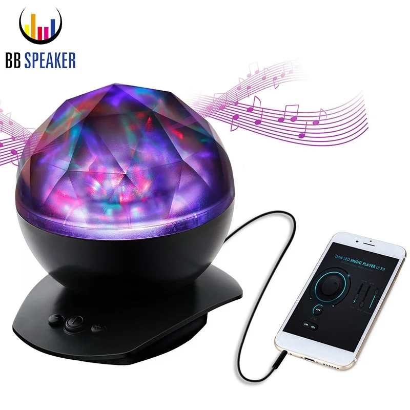 

Night Light Remote Control Ocean Wave Projector LED Lamp USB With 8 Lighting Mode & Speaker Music Starry Sky Ocean Light Project
