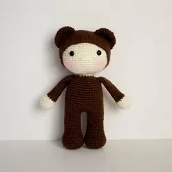 Armigurumi связанная крючком погремушка игрушка медведь модель для мальчика номер koi010