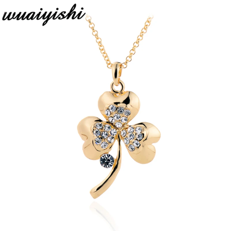 

Fashion hot sale gift clover pendant ladies necklace silver wild jewelry retro charm pendant necklace chain trend is beautiful