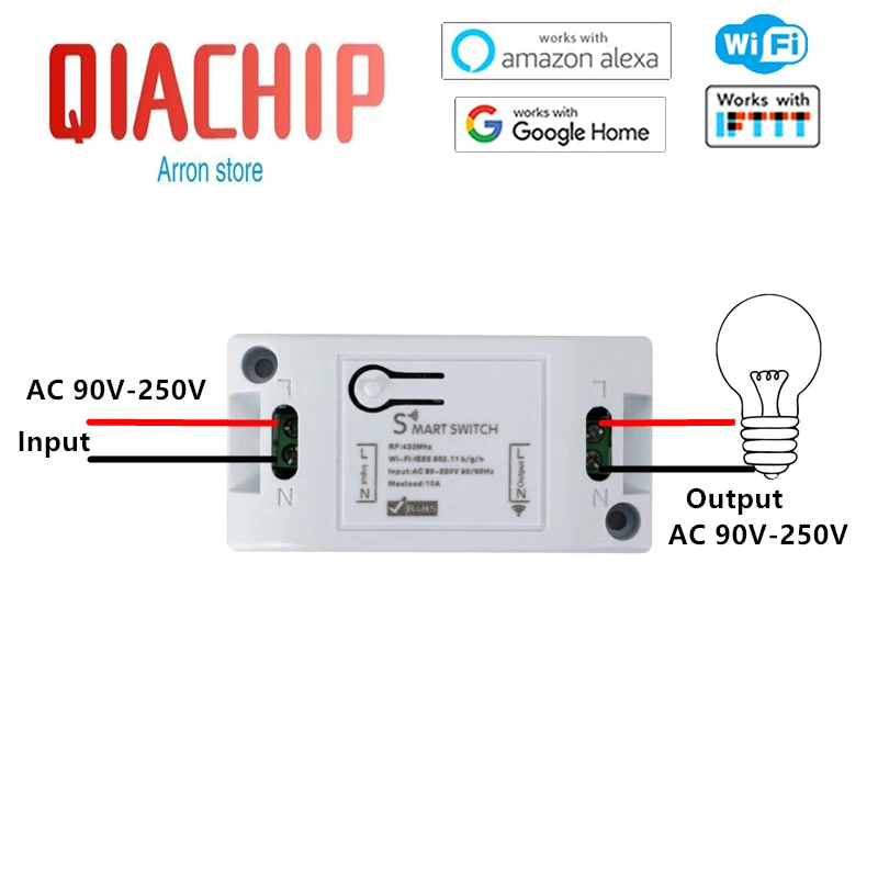 433Mhz RF Relay Module DC 12V Universal Wireless Remote Control Switch 4 Button Learning Code RF Transmitter