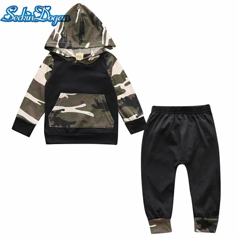 

SeckinDogan Newborn Clothes Fashion 2pcs Baby Boys Sets Casual Long Sleeves Infant Clothing Hooded Tops+Pants Baby Clothes