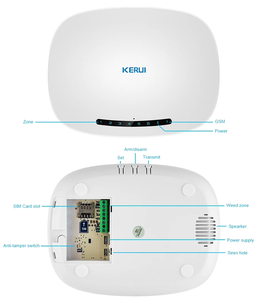 KERUI охранная домашняя GSM сигнализация IOS/Android приложение управление SMS Охранная сигнализация с беспроводной клавиатурой и датчиком детектор