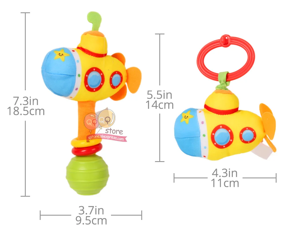 Детские Плюшевые Развивающие игрушки-погремушки 0-12 месяцев кольцо ручной Колокольчик Вибрационный автомобиль новорожденный милый