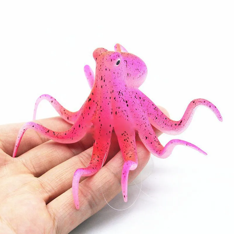 

Fluorescent Artificial Octopus Aquarium Ornament + Suction Cup Fish Tank Decoration Aquarium Fish