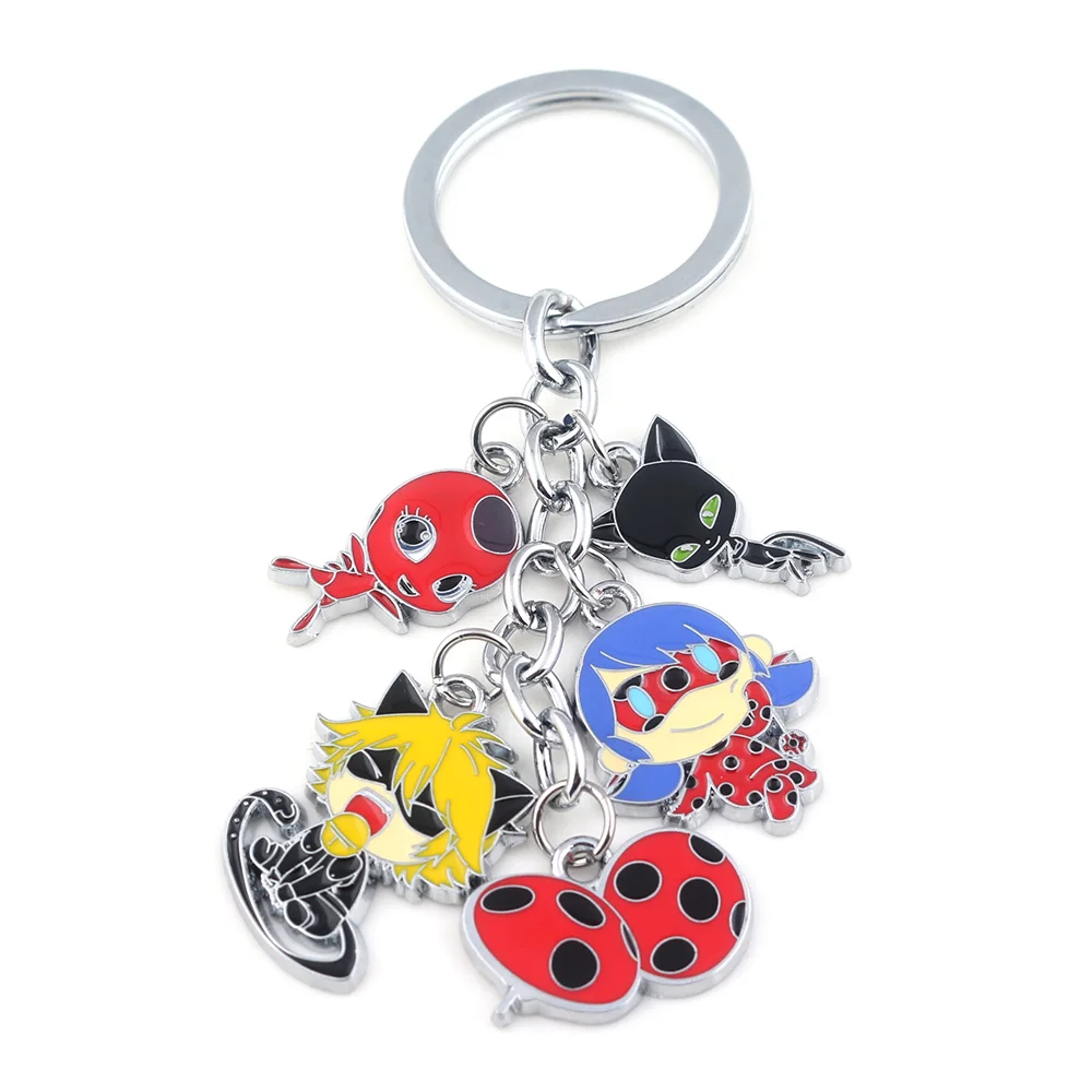 Miraculous Ladybug keychain pendant skull Key Ring Holder Car Bag Key Chain man Women jewelry цена Miraculous Ladybug keychain pendant skull Key Ring Holder Car Bag Key Chain man Women jewelry цены онлайн