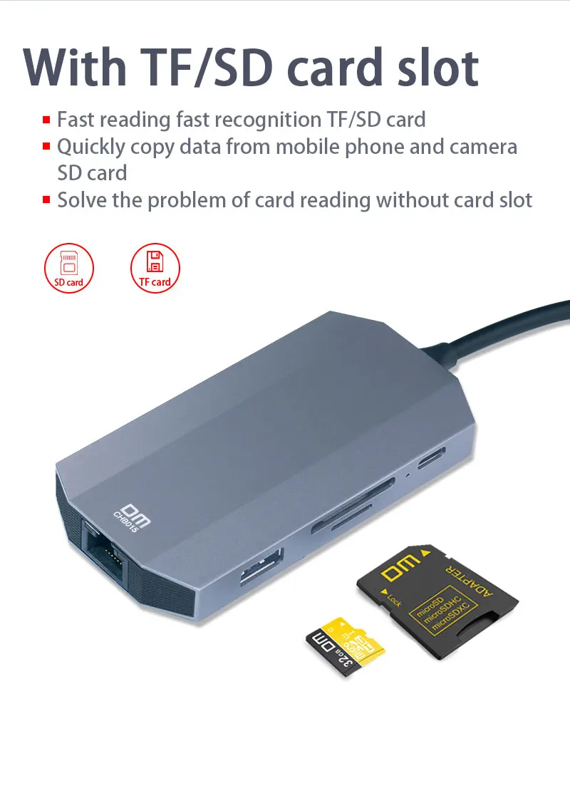 9 в 1 type c концентратор с usb3.0 TF карта SD карта HDMI PD аудио и 1000 Мбит/с ethernet порт Поддержка 4k