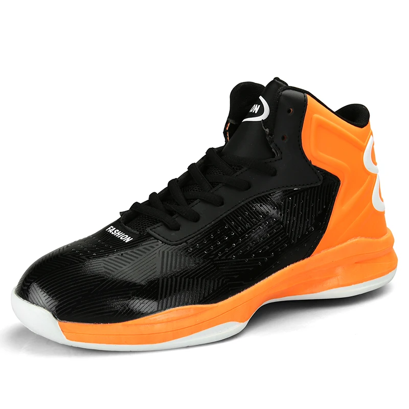 

Men Basketball Shoes Hight Top Leather Comfortable Basketball Sport Outdoor Breathable Orange Black Red Yellow Color Sneackers
