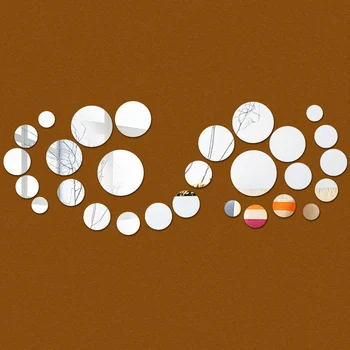 

promotion real circle mirror Acrylic Modern Pattern wall sticker frame stickers home decoration gift Decorative paintings