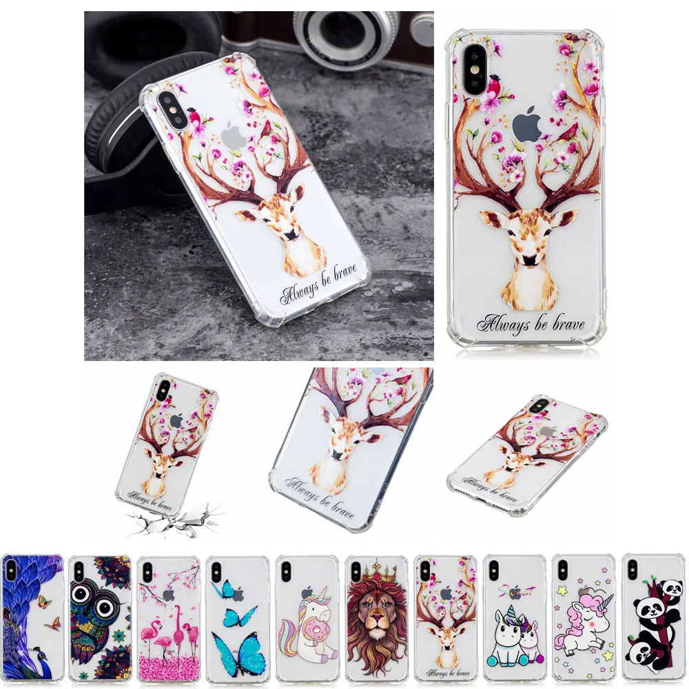 

For IPHONE X 7 8 6 6S XS Unicorn Flamingo owl Patterned Silicone Soft Ultra Thin TPU Phone Case For IPHONE 6PLUS 7P 8 PLUS Case