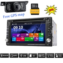 Автомобиль GPS Радио 2DIN автомобильный DVD CD-плееры GPS навигация в тире Автомобильные ПК стерео видео Географические карты + бесплатная GPS Географические карты bluetooth USB + бесплатная камеры
