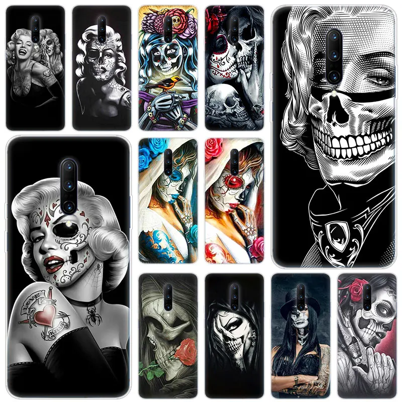 Hot Girl and skull Soft Silicone Fashion Transparent Case For font b OnePlus b font font