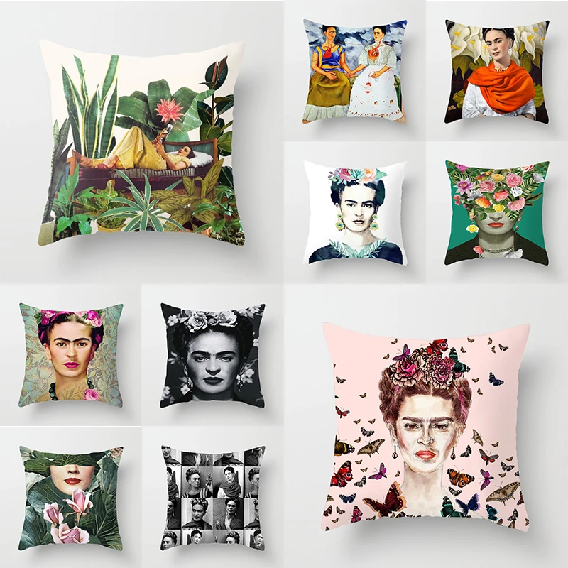 Oil Painting Image Cushion Cover 45x45cm Printed Zara*Women Polyester Throw Pillow Covers Cushions Home Decor Decorative Pillows