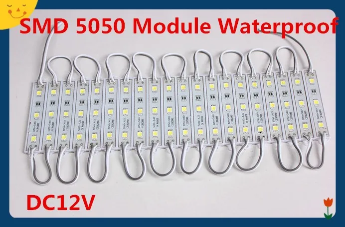 1000pcs/LOT SMD 5050 LED light module LED backlight LED module RGB Yellow/Green/Red/Blue/White/Warm White Waterproof IP65 DC12V