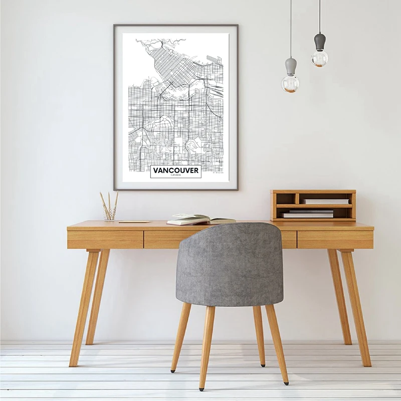 Vancouver Map Poster Home Decor