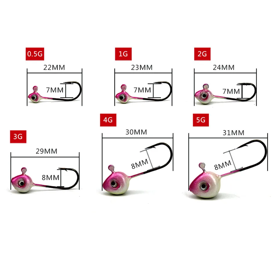 5 шт./лот рыболовный крючок 0 г/1 г/2g/3g/4g/коленчатого вала Lead jig head для рыбалки на