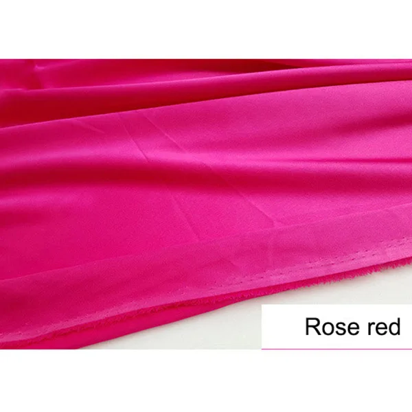 Глянцевая твердая ИМИТИРОВАННАЯ шелковая атласная ткань плотный Шармез для свадебного платья по двору - Цвет: Rose red