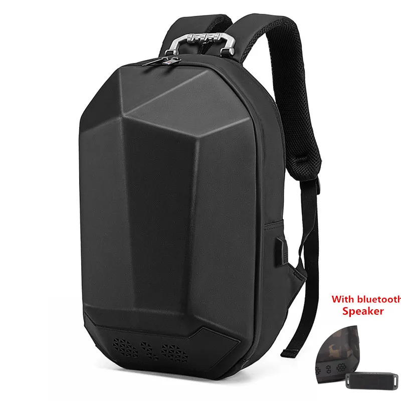 Мужской рюкзак ozuko, 15,6 дюймов, для ноутбука, модный, водонепроницаемый, Подростковый, школьный, многофункциональный, мужской, для путешествий, Mochila, USB, Bluetooth, рюкзаки - Цвет: Black-Bluetooth