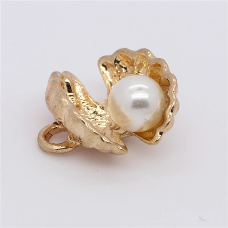 

Woodqiqi 10pcs/lot Metal Jewelry Findings oysters with pearls jewerly making supplies bisuteria bijou earring pendant