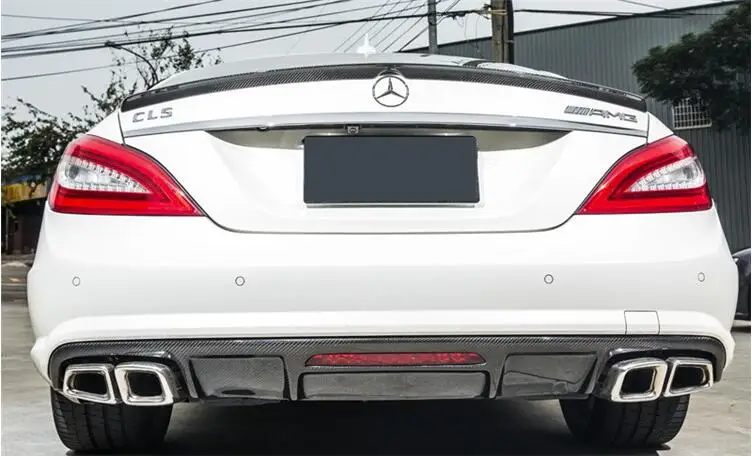 Carbon Finber 4 Outlet Rear Bumper Diffuser with Exhaust Tips For Benz W218 CLS Class CLS300 320 CLS350 CLS550 CLS63 BY EMS Carbon Finber 4 Outlet Rear Bumper Diffuser with Exhaust Tips For Benz W218 CLS Class CLS300 320 CLS350 CLS550 CLS63 BY EMS