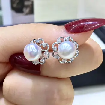 

NEW STYLE 925 Sterling Silver Earrings Component Findings Settings Mountings Parts Mounts for Pearl Jade Corals Stones Beads