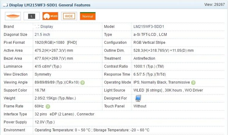 LM215WF3 SD D5 D1 D2 D4 D3 Для iMac 21," A1418 2K 661-7109 ЖК-дисплей Экран в сборе с Стекло MMQA2 EMC 3068